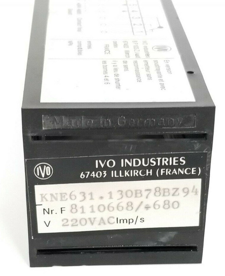 Used IVO INDUSTRIES KNE631.130B78BZ94 COUNTER HOUSING 8110668/+680  (HOUSING ONLY)