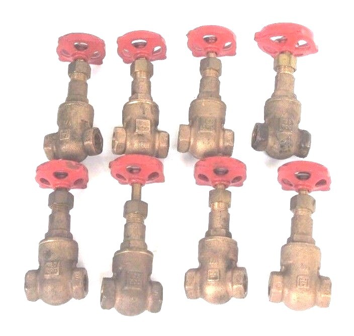 Used LOT OF 8 NEW MILWAUKEE FIG. 148 GATE VALVES 1/4" NPT, 125 S.W.P. 200 W.O.G.