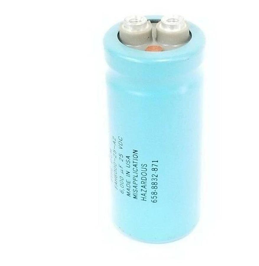Used CDE FAH6000-25-A2 TYPE DCM CAPACITOR 6000uf, 25VDC, 658-8832-871, FAH600025A2