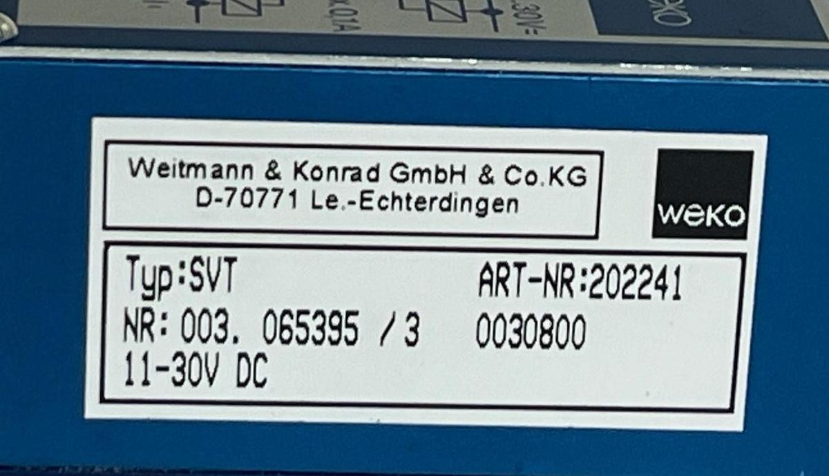 Used WEKO SVT Electronic Module - Typ: SVT / Art-Nr: 202241 - Weitmann & Konrad