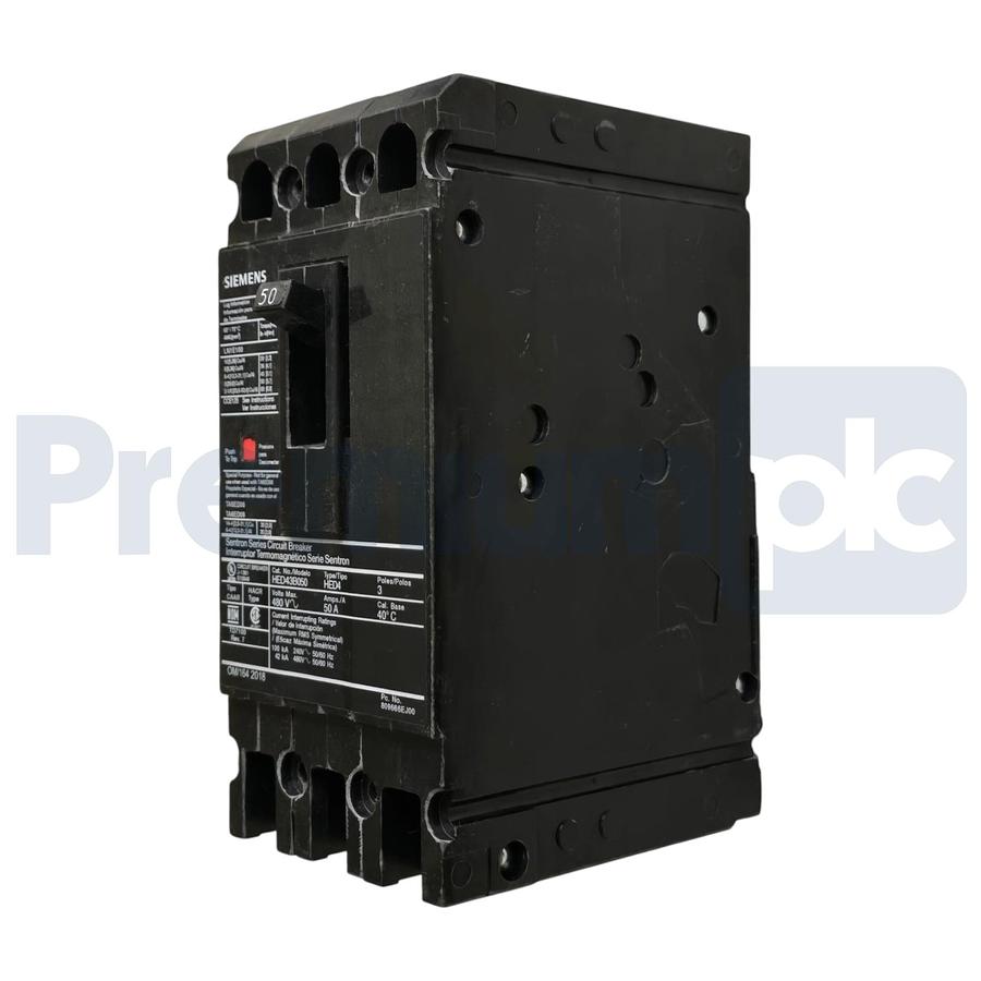 Used Siemens ITE HED43B050 Sentron ED Frame Circuit Breaker 50A 3-Pole 480V 42kA NSNP