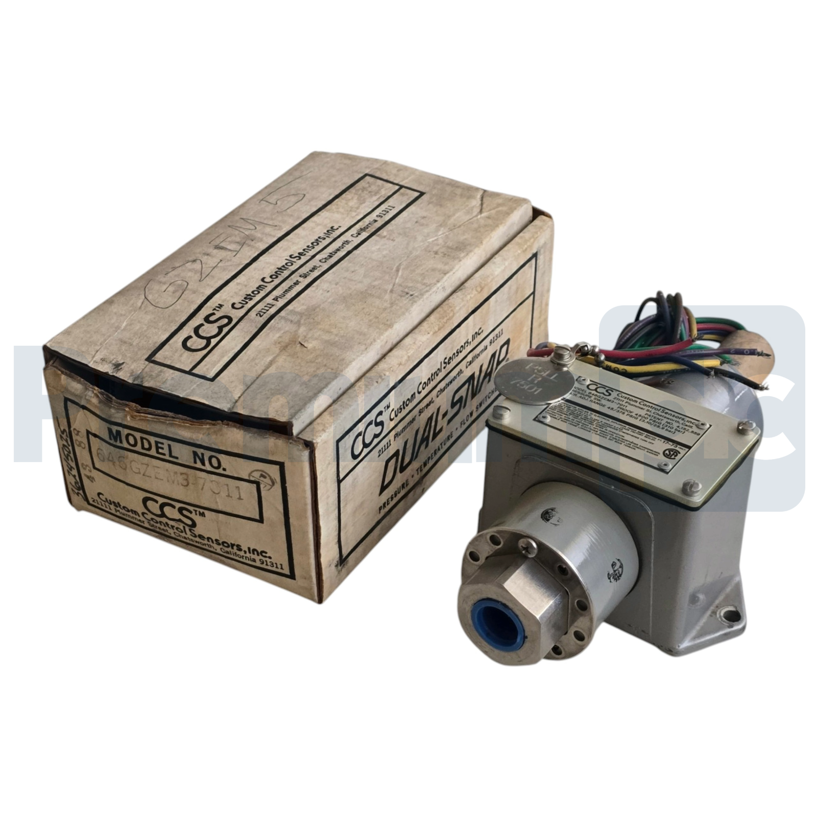 Used CCS Custom Control Sensors 646GZEM3-7011 Dual-Snap Ex Pressure Switch 45-375PSIG