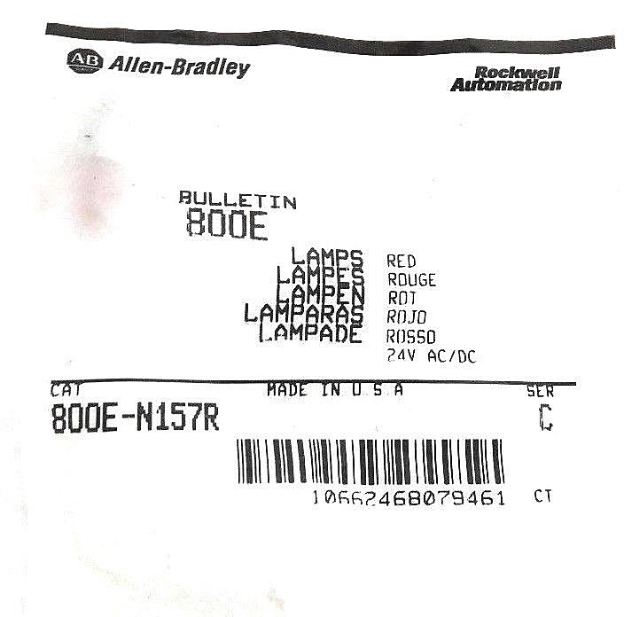 NEW ALLEN BRADLEY 800E-N157R RED LED LAMP SER. C, 24V AC/DC