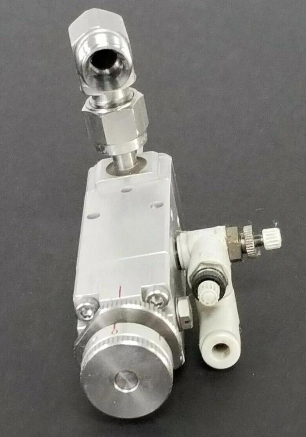 Used MUSASHI NCV-15 PNEUMATIC NEEDLE CONTROL DISPENSE VALVE 08070027 NCV15