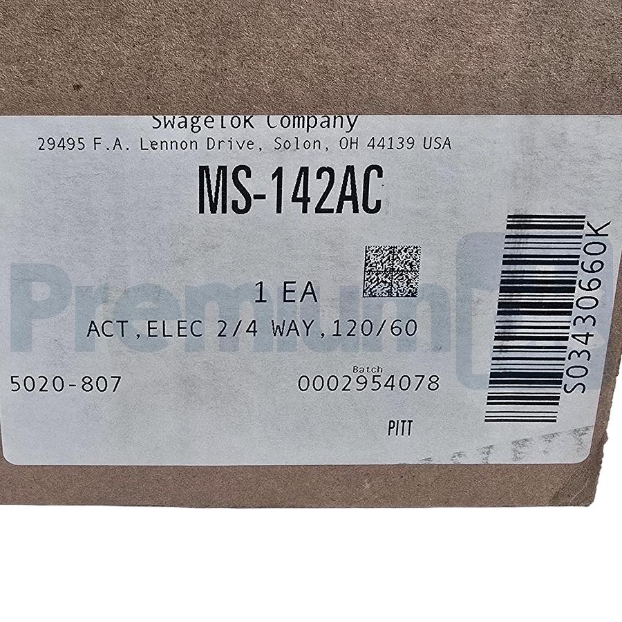 Used Swagelok MS-142AC Electric Actuator 1/2"NPT 120VAC 100in-lb for 2/4-Way Valves