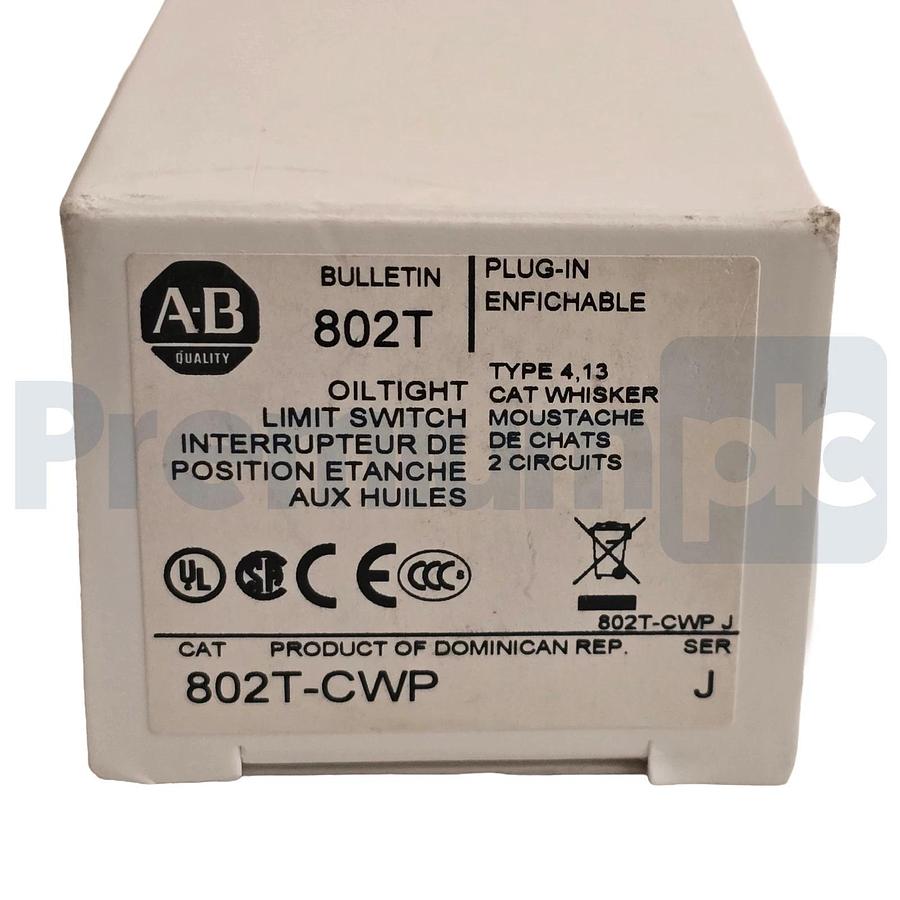 Allen-Bradley 802T-CWP /J Limit Switch Cat Whisker Plug-In Heavy Duty 2-Pos NSMP