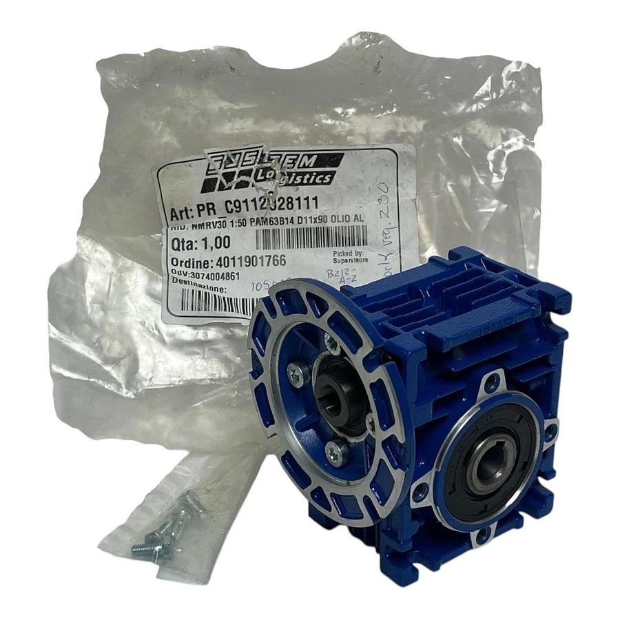 Motovario NMRV 30 Worm Gear Reducer 50:1 Ratio PAM 63B14 Flange 11mm Input