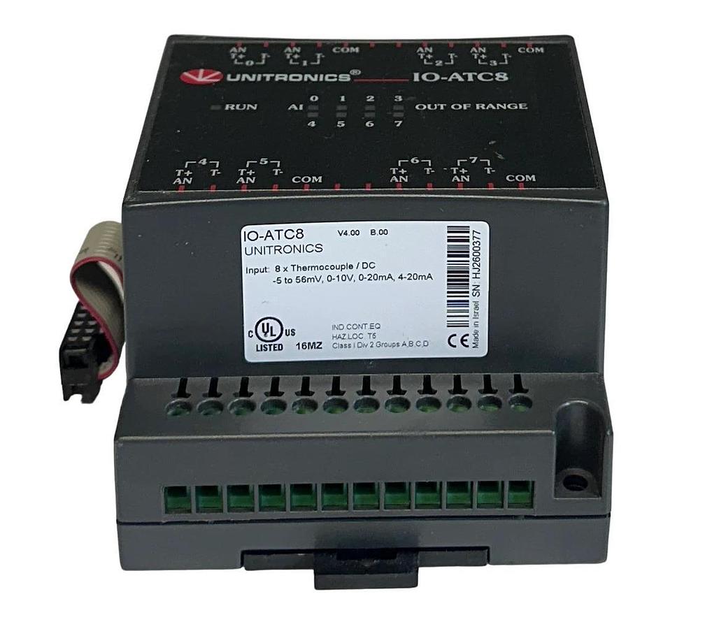 Used UNITRONICS IO-ATC8 / IOATC8 8-PT ANALOG THERMOCOUPLE INPUT MODULE 0-10V USNP