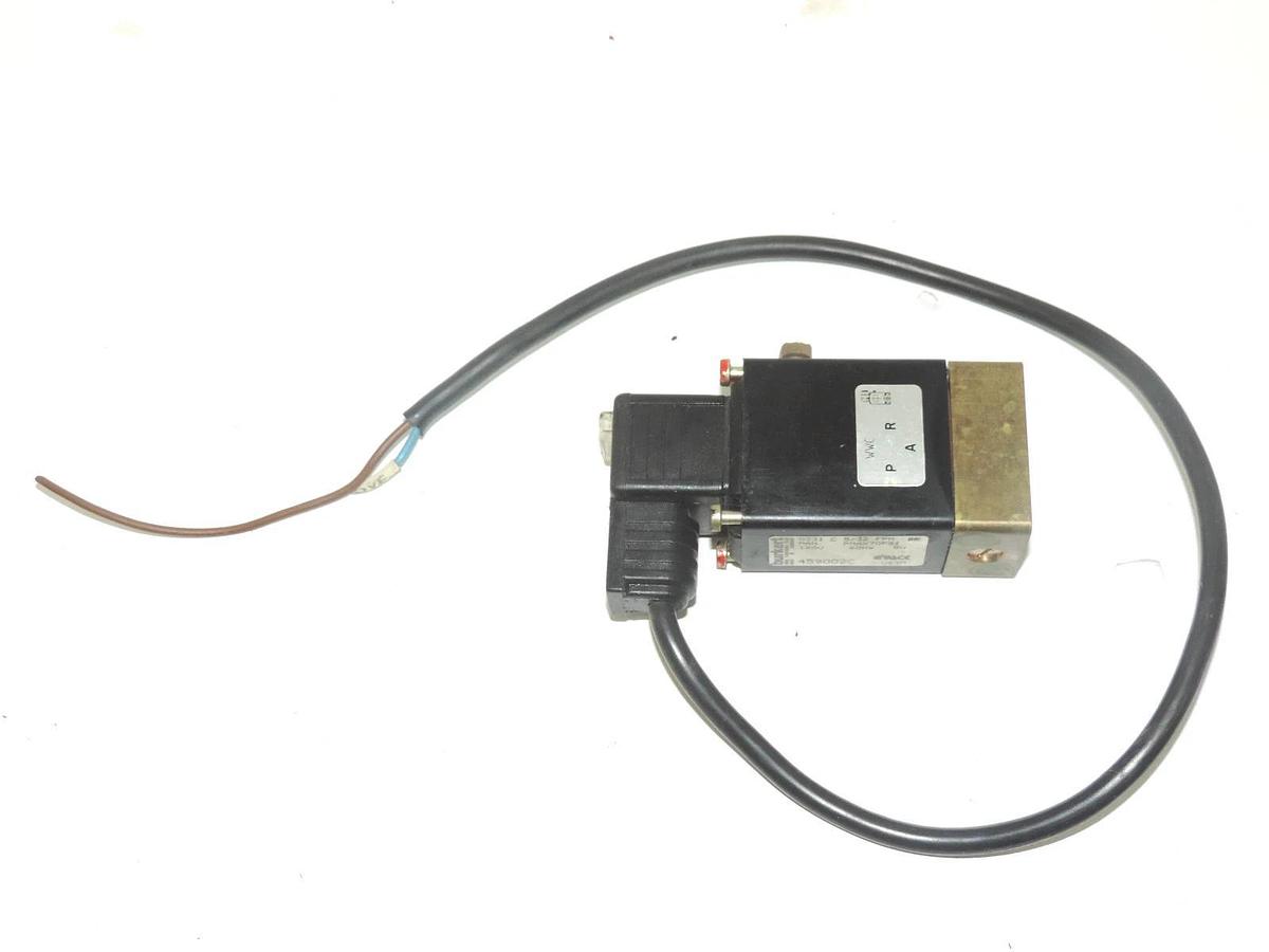 Used LOT OF 6 BURKERT 0331 SOLENOID VAVLVES WITH CNE MA6-V5 CONNECTOR CABLES