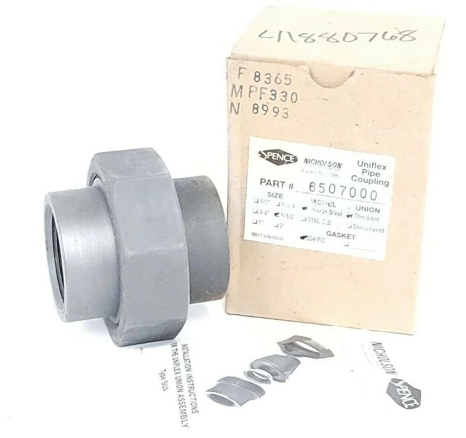 Used NIB SPENCE NICHOLSON 6507000 UNIFLEX PIPE COUPLING 1-1/2'' CARBON STEEL