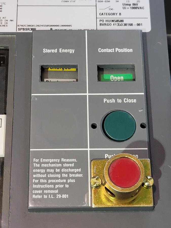 Used NEW CUTLER HAMMER SPB 50 CIRCUIT BREAKER SPBSR38R 800A DIGITRIP RMS 510 S55LSG