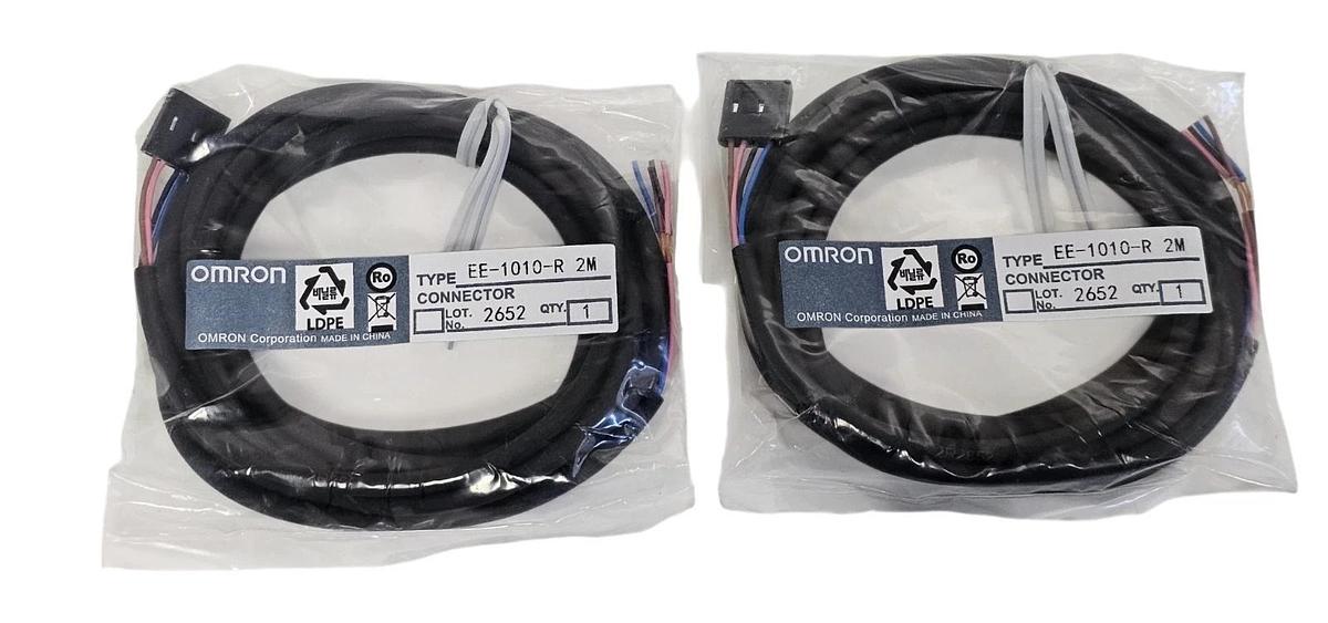 Used LOT OF 2 NEW OMRON EE-1010-R 2M 4-WIRE CONNECTORS EE1010R