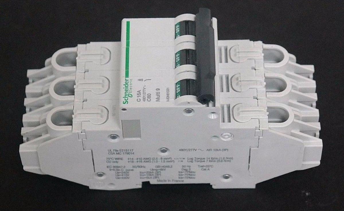 Used NEW SCHNEIDER ELECTRIC MGN61331 CIRCUIT BREAKER, 480Y/277V, C 15A, IEC 60947-2