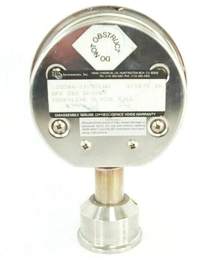 Used 3D INSTRUMENTS 25504-21U55CWG PRESSURE GAUGE, GFK SBD GP1007, 471078 39, 0-15PSI