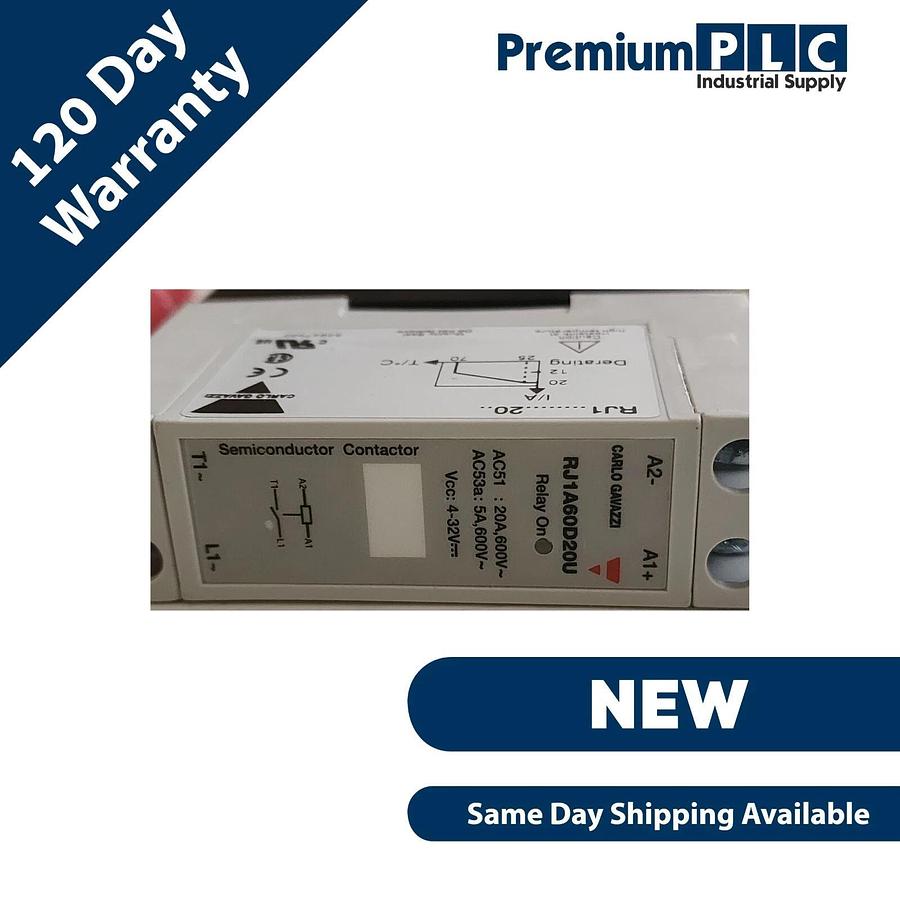 NEW CARLO GAVAZZI RJ1A60D20U / RJ1A-60D20U SOLID STATE RELAY RJ MINI 600V 20A U