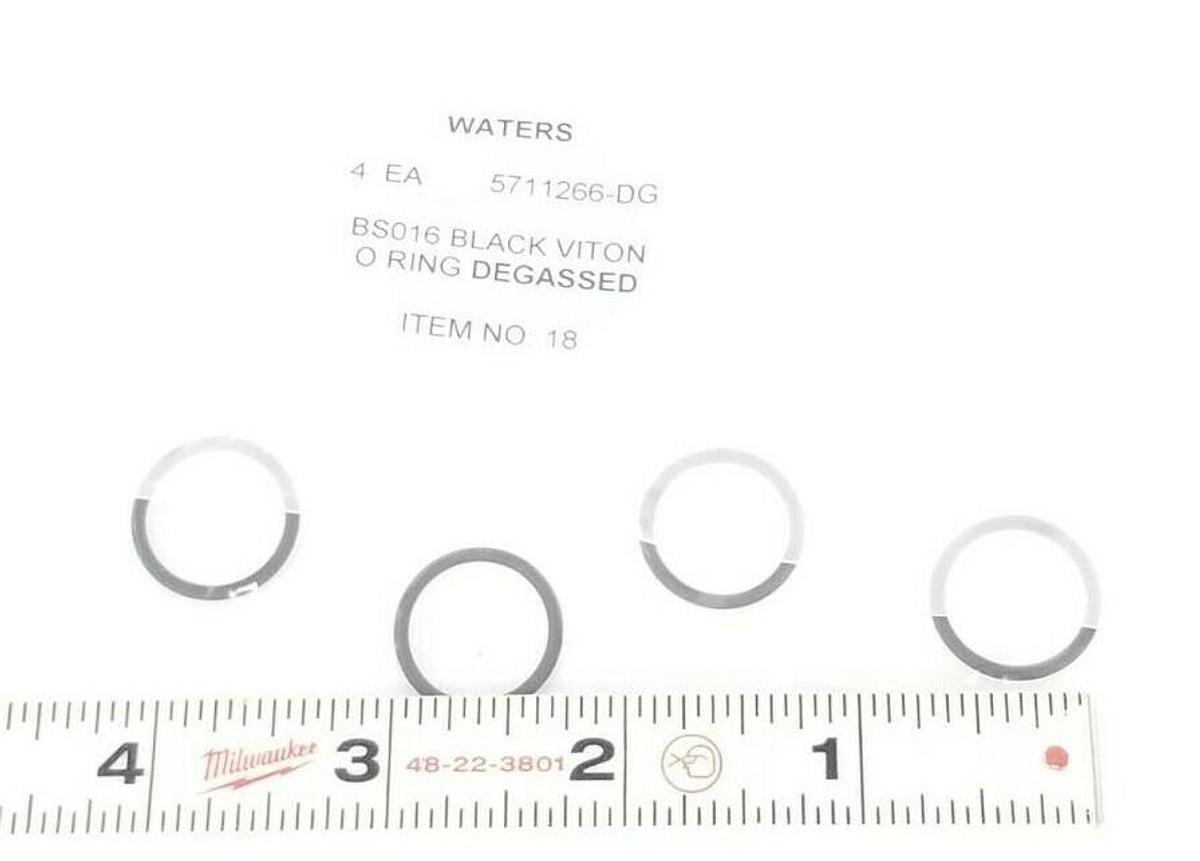 Used LOT OF 4 NEW WATERS 5711266-DG O-RINGS DEGASSED BS016 BLACK VITON