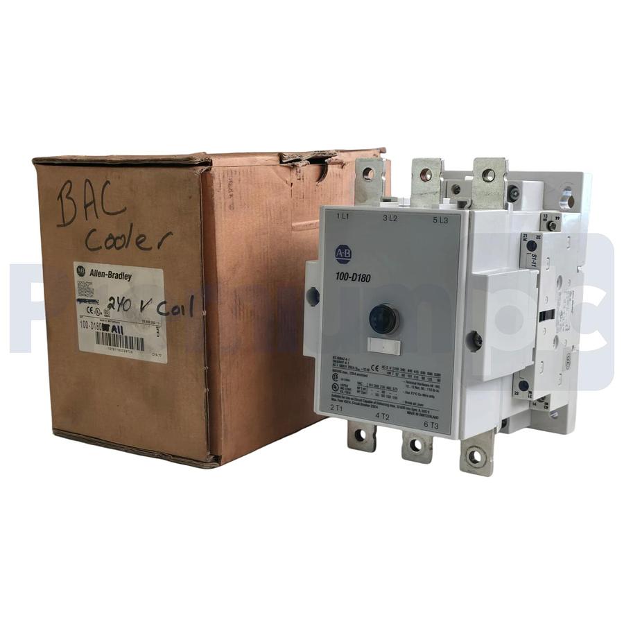 Used Allen Bradley 100-D180A11 /A 3-Pole IEC AC Contactor 180A, 220–240VAC coil USPI