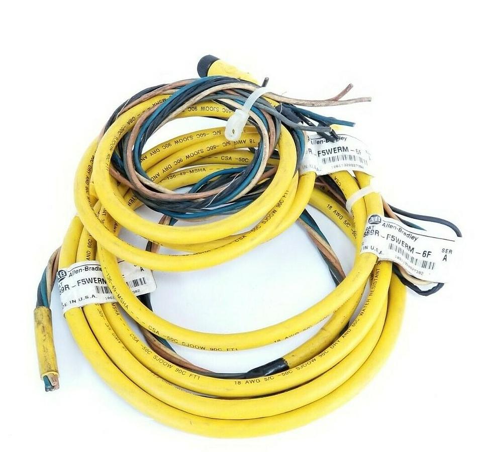 Used LOT OF 3 ALLEN BRADLEY 889R-F5WERM-6F PATCHCORDS SER. A 4A 250V 889RF5WERM6F