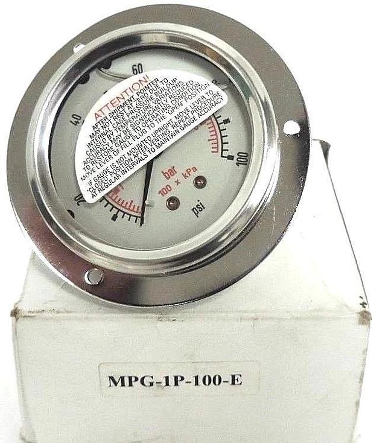 Used NIB GENERIC MPG-1P-100-E PRESSURE GAUGE MPG1P100E