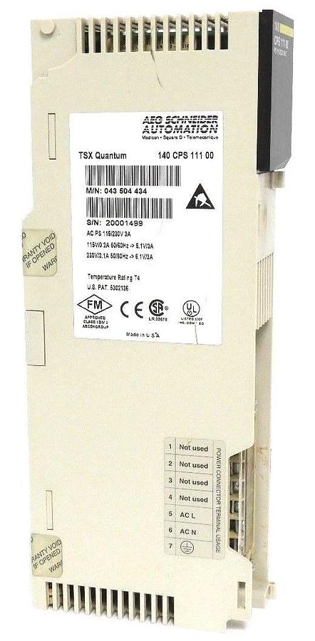 Used SCHNEIDER MODICON 140-CPS-111-00 AS PS 115/230V 3A MODULE 140CPS11100