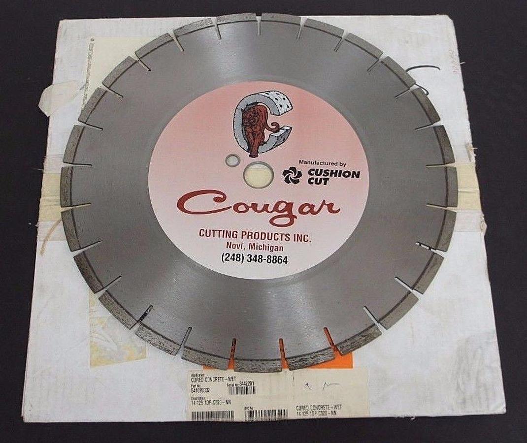 NIB COUGAR 541020332 DIAMOND CONCRETE BLADE 14X125 5410