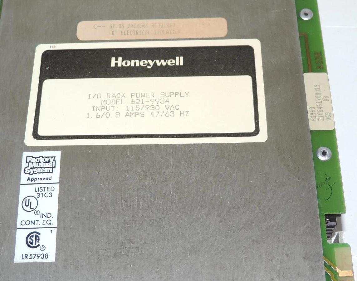 Used HONEYWELL 621-9934 I/O RACK POWER SUPPLY 6219934, INPUT: 115/230 VAC