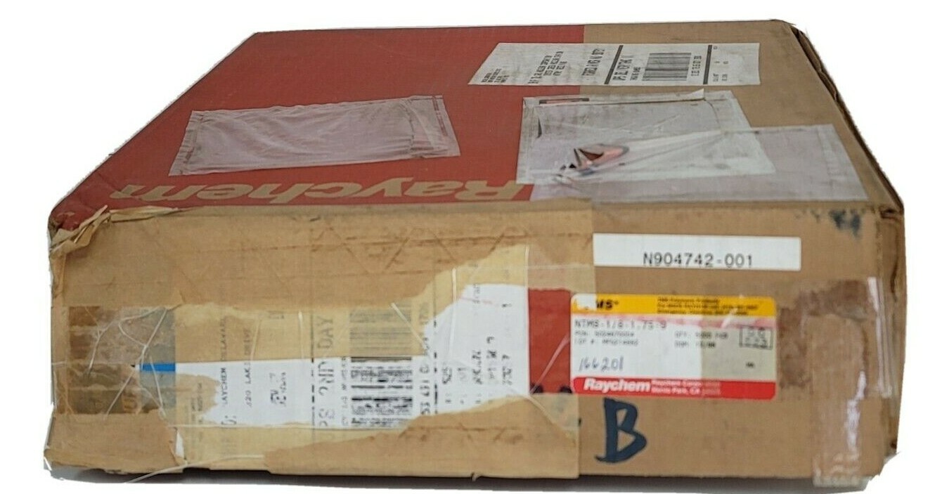 Used NEW ROLL OF 5000 RAYCHEM NTMS-1/8-1.75-9 SHRINKABLE MARKERS NTMS181759 WHITE