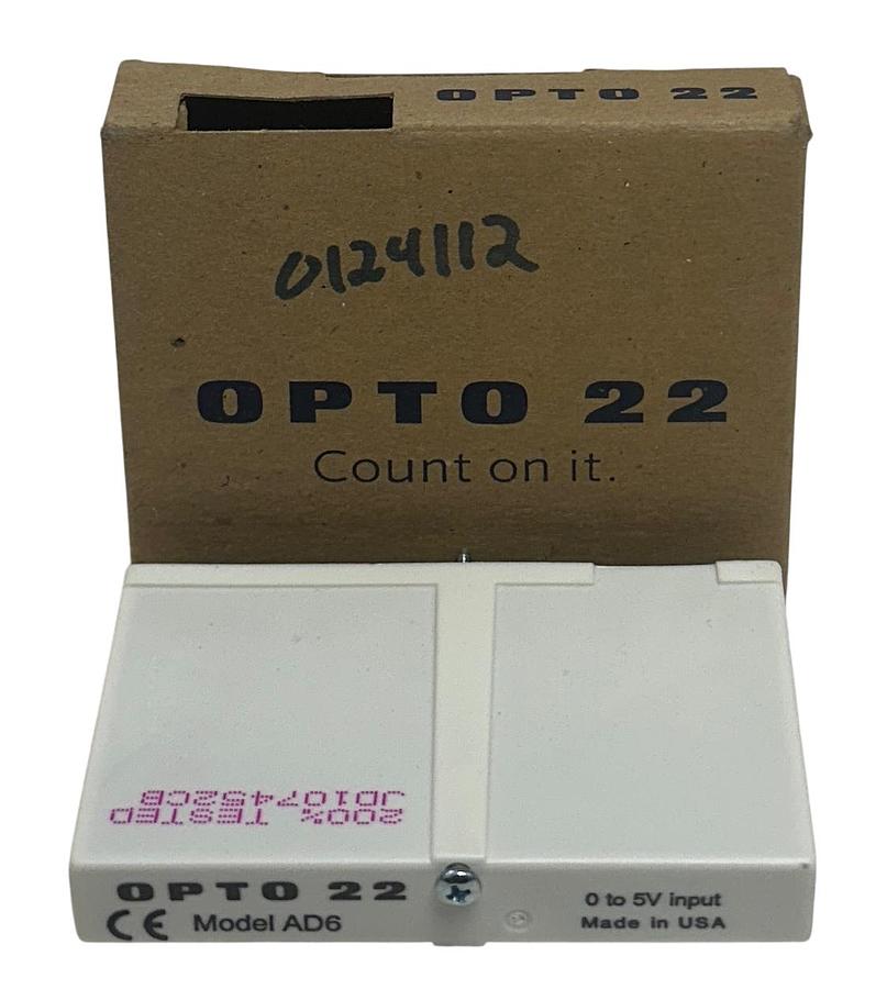 Used OPTO 22 AD6 I/O MODULE 0-5VDC INPUT ISOLATED ANALOG NSMP