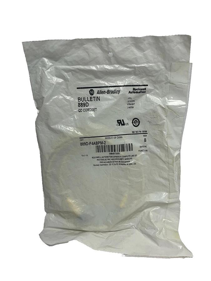Allen-Bradley 889D-F4ABPM-2 DC Micro Cordset 4-Pin Female 2m 6.5ft Sealed