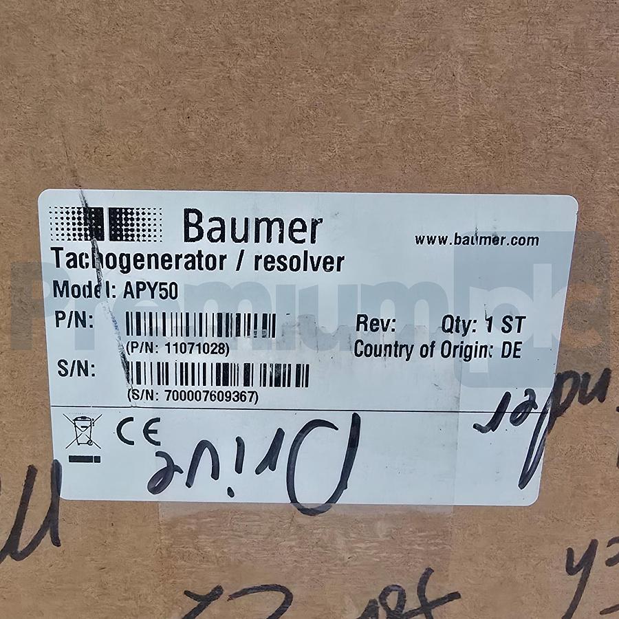 Used Baumer APY50 | APY-50 DC Tachogenerator PY Flange 50V/1000 RPM 11071028 NSMP