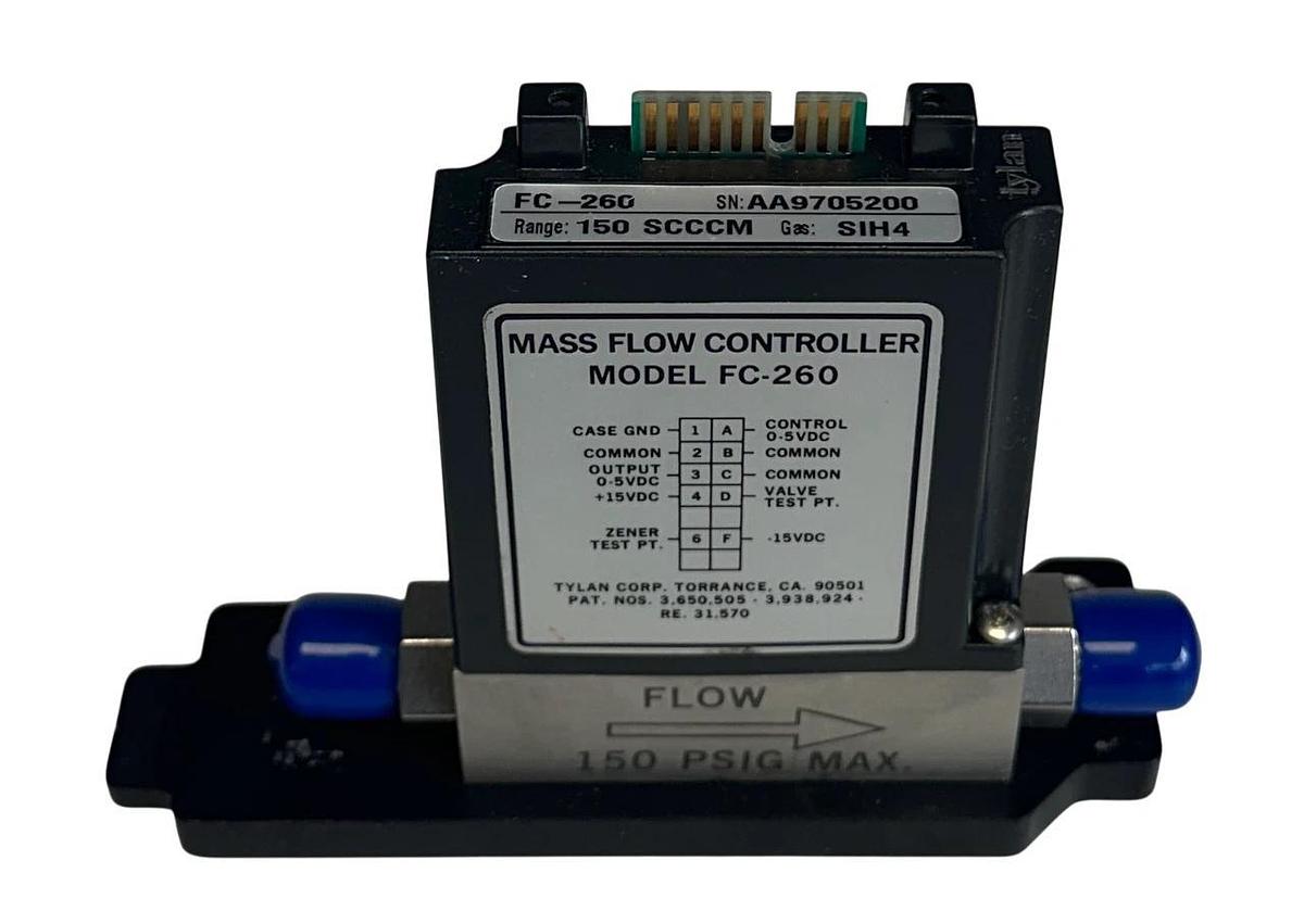 Used TYLAN FC-260 / FC260 260 SERIES MASS FLOW CONTROLLER 150SCCCM SIH4 USNP