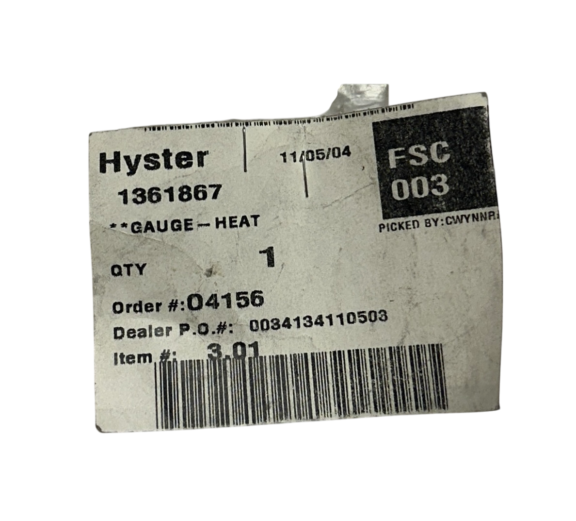 Used HYSTER 1361867 / HY1361867 OEM WATER TEMP SENDER HEAT FOR FORKLIFT NSNP