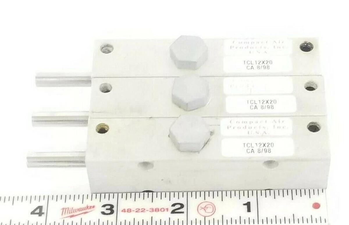 Used LOT OF 3 ITT COMPACT AIR TCL12X20 CYLINDERS TCL12X20, 12MM BORE