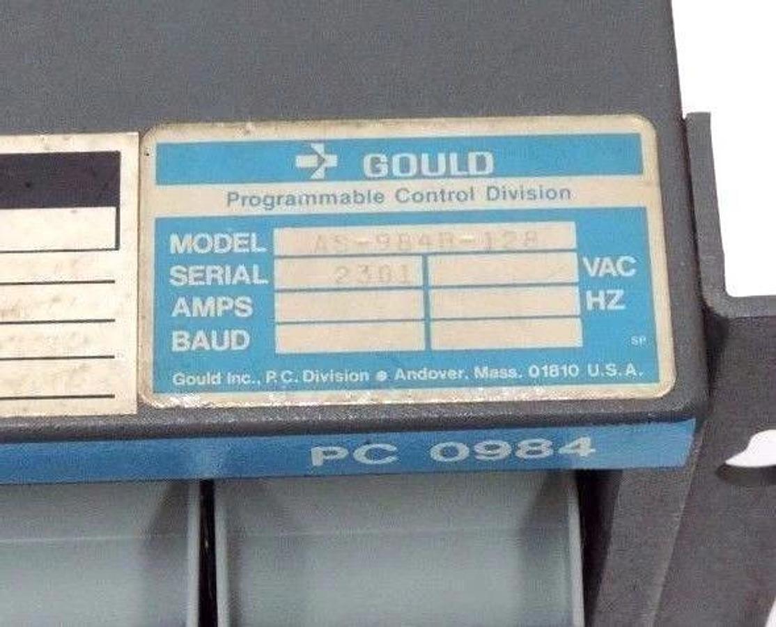 Used GOULD MODICON AS-984B-128 MODULE 200 I / O SYS 24BIT 128K W/ S902 MEMORY MODULE