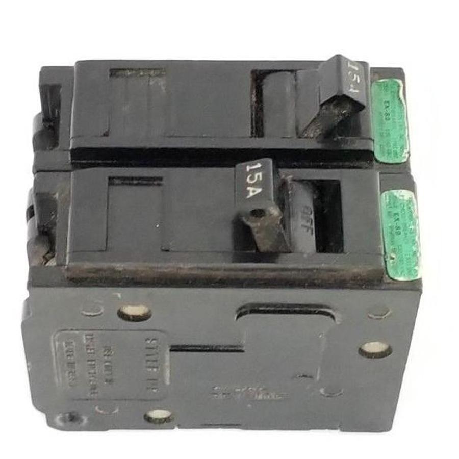 Used LOT OF 2 MURRAY UNDERWRITERS MP115 CIRCUIT BREAKERS EX-89, 47544, STYLE MP, 15A