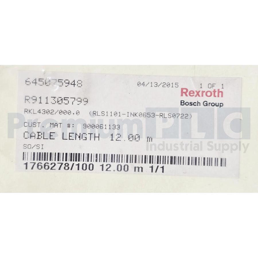 REXROTH INDRAMAT R911305799 - RKL4302/000,0 (RLS1101-INK0653-RLS0722) CABLE NSMP