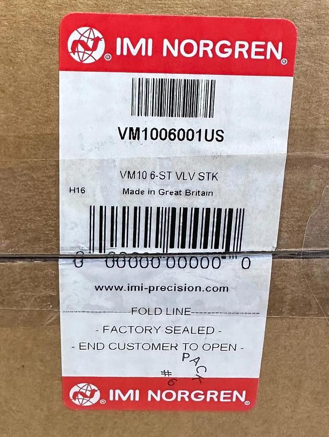 Used NEW IMI NORGREN VM1006001US VM10 SERIES 6-STATION VALVE STK MANIFOLD NG6U