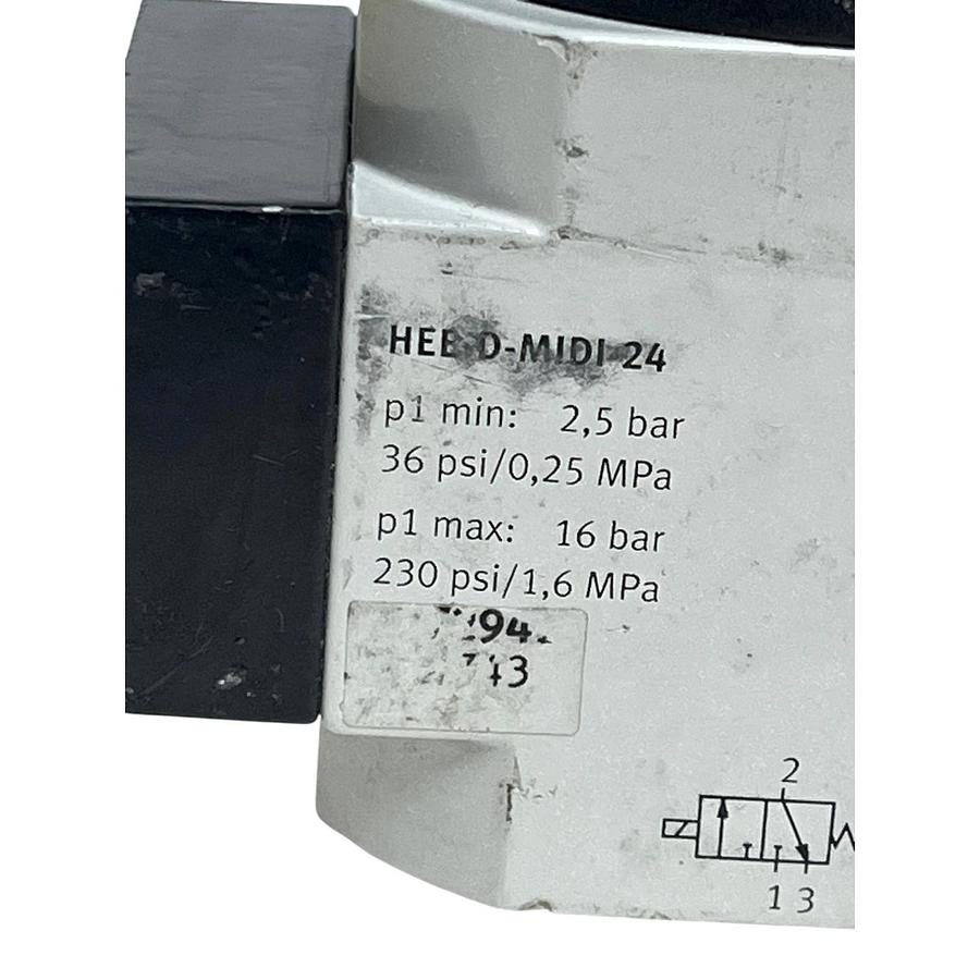 Used Festo HEE-D-MIDI-24 On-Off Solenoid Valve 172941 24V