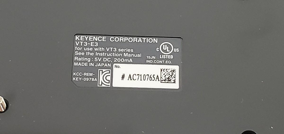 Used NIB KEYENCE VT3-E3 TOUCH PANEL DISPLAY ETHERNET EXTENSION UNIT 5VDC 200mA VT3E3
