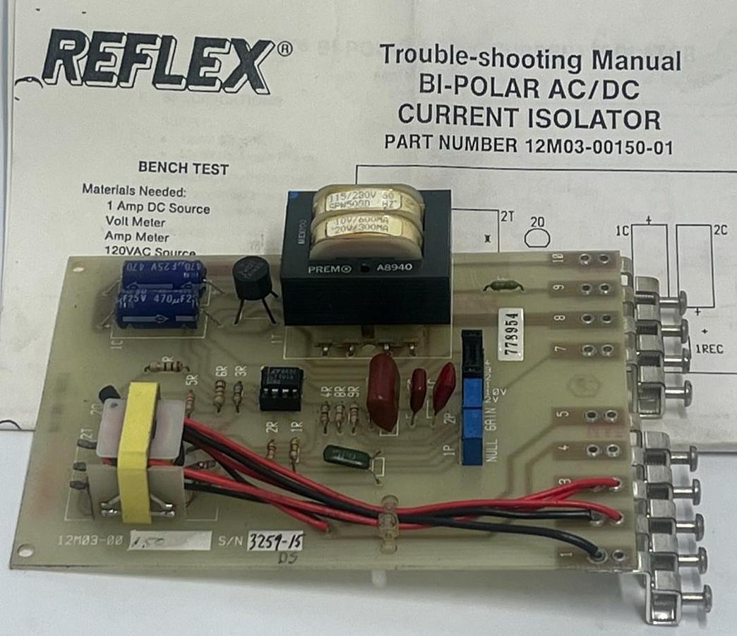 Reflex 12M03-00150-01 Bi-Polar AC/DC Current Isolator | Series 200 | Industrial