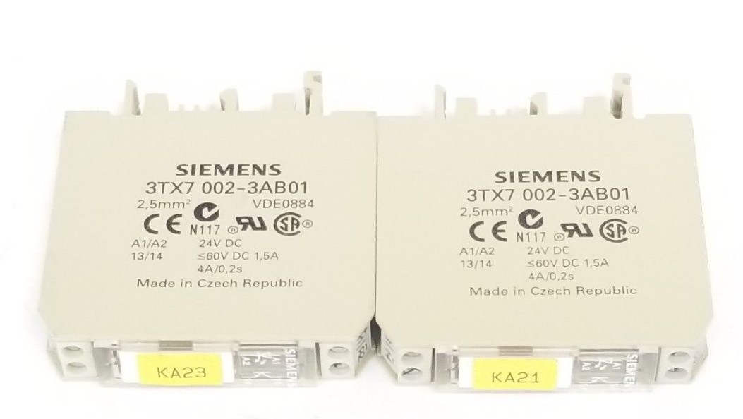 Used LOT OF 2 SIEMENS 3TX70023AB01 OUTPUT INTERFACE MODULES 3TX7002-3AB01