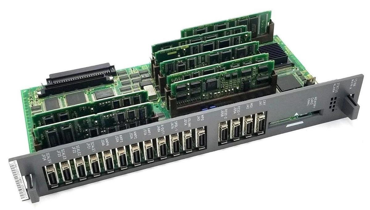 Used FANUC A16B-2202-0860 / 05D 18B 4 AXIS MAIN CPU BOARD A16B2202086005D W/MODULES