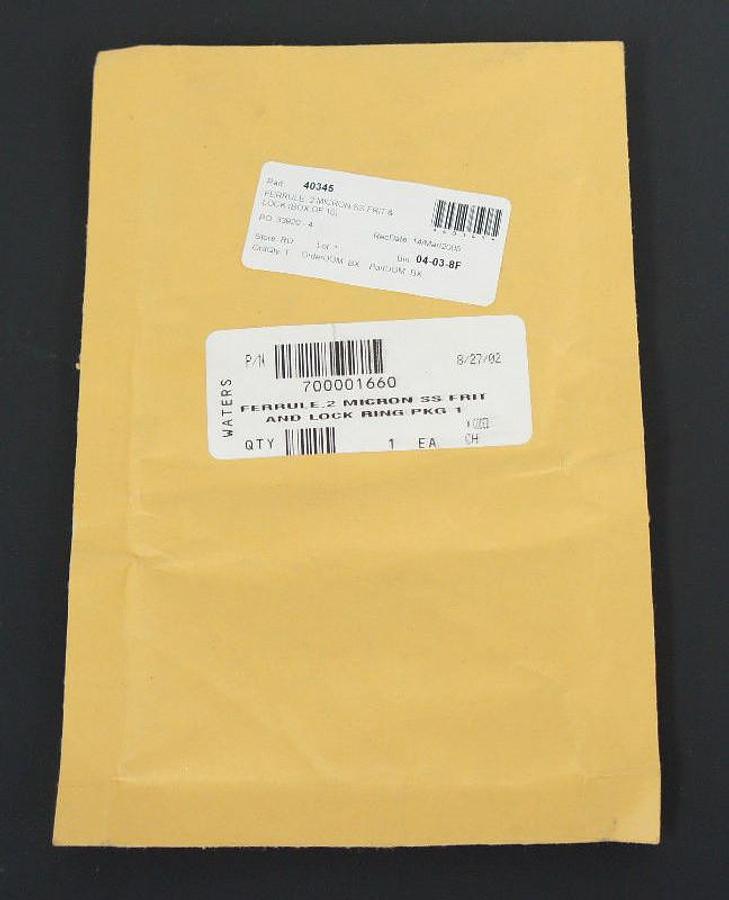 Used NEW WATERS 700001660 FERRULE, 2 MICRON SS FRIT AND LOCK RING (10 PK)
