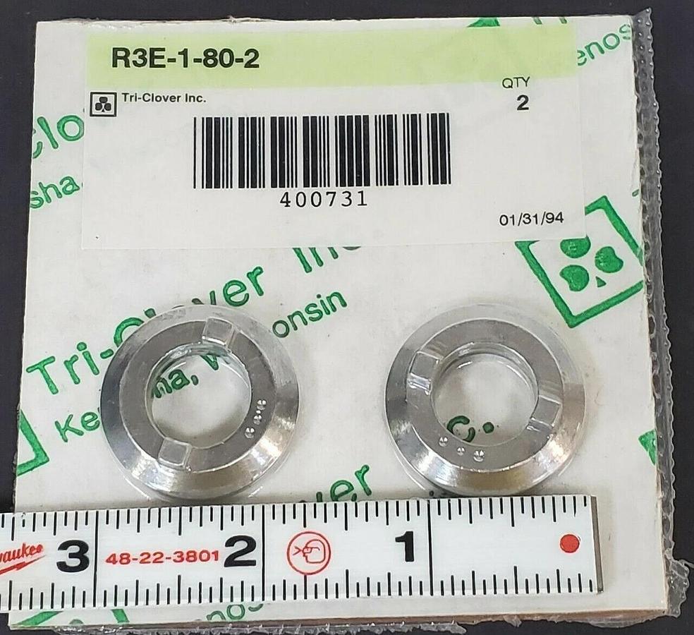 Used LOT OF 2 TRI-CLOVER R3E-1-80-2 SEAL RINGS R3E1802