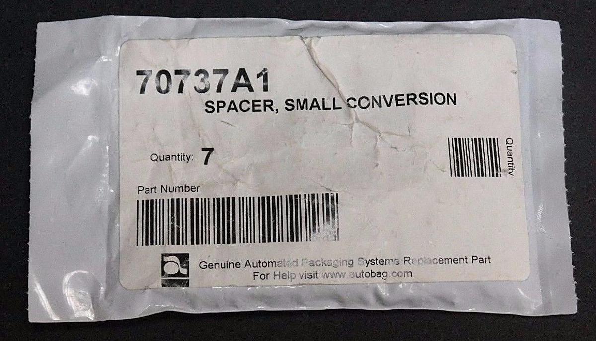 Used NIB AUTOMATED PACKAGING SYSTEMS 70737A1 SPACER, SMALL CONVERSION (QTY: 7)
