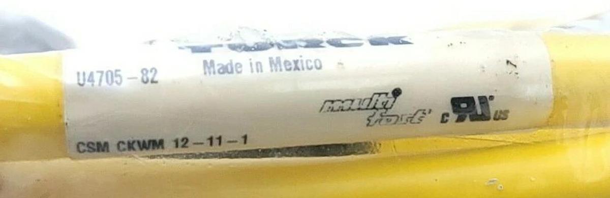 Used NEW TURCK CSM CKWM 12-11-1 MULTIFAST MOLDED CORDSET ID NO. U4705-82