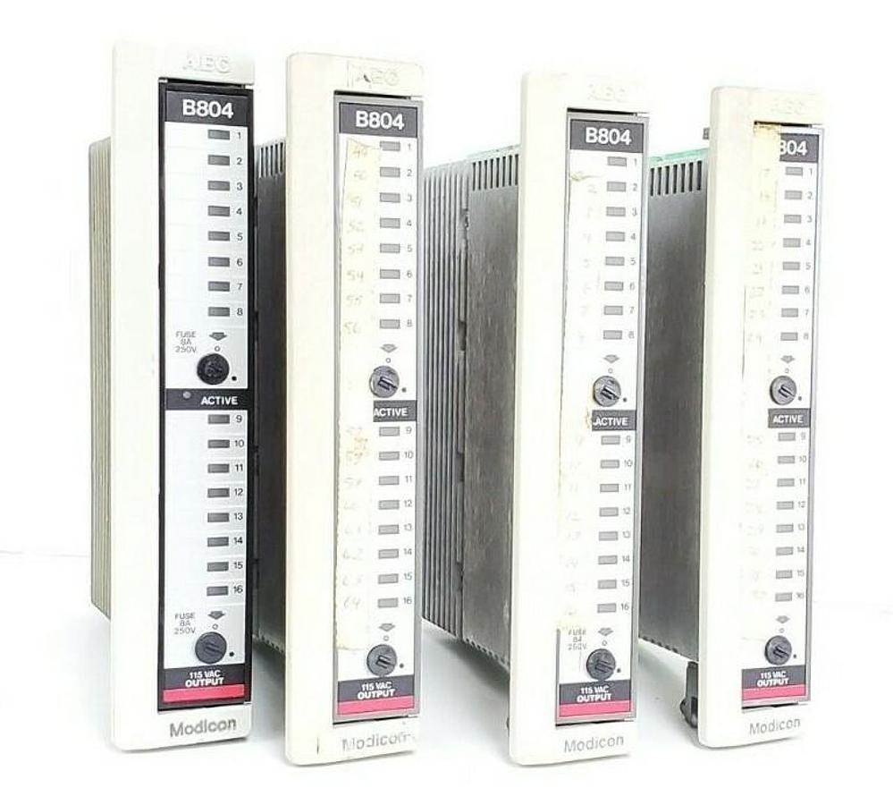Used LOT OF 4 MODICON AS-B804-016 115VAC OUTPUT MODULES ASB804016