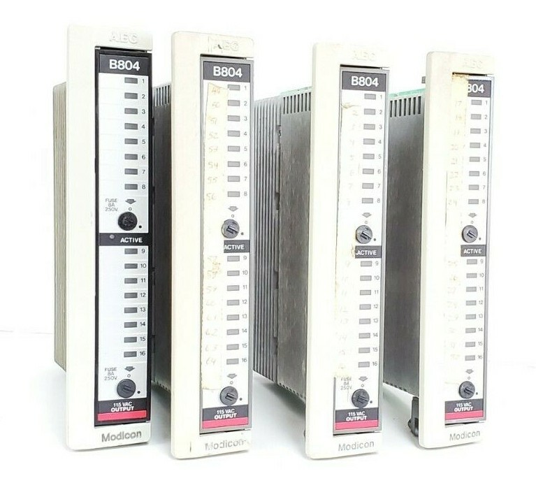 Used LOT OF 4 MODICON AS-B804-016 115VAC OUTPUT MODULES ASB804016