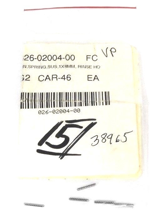 LOT OF 5 NEW SHIMADZU 026-02004-00 PIN, SPRING, SUS, 1X8MM, RINSE HO
