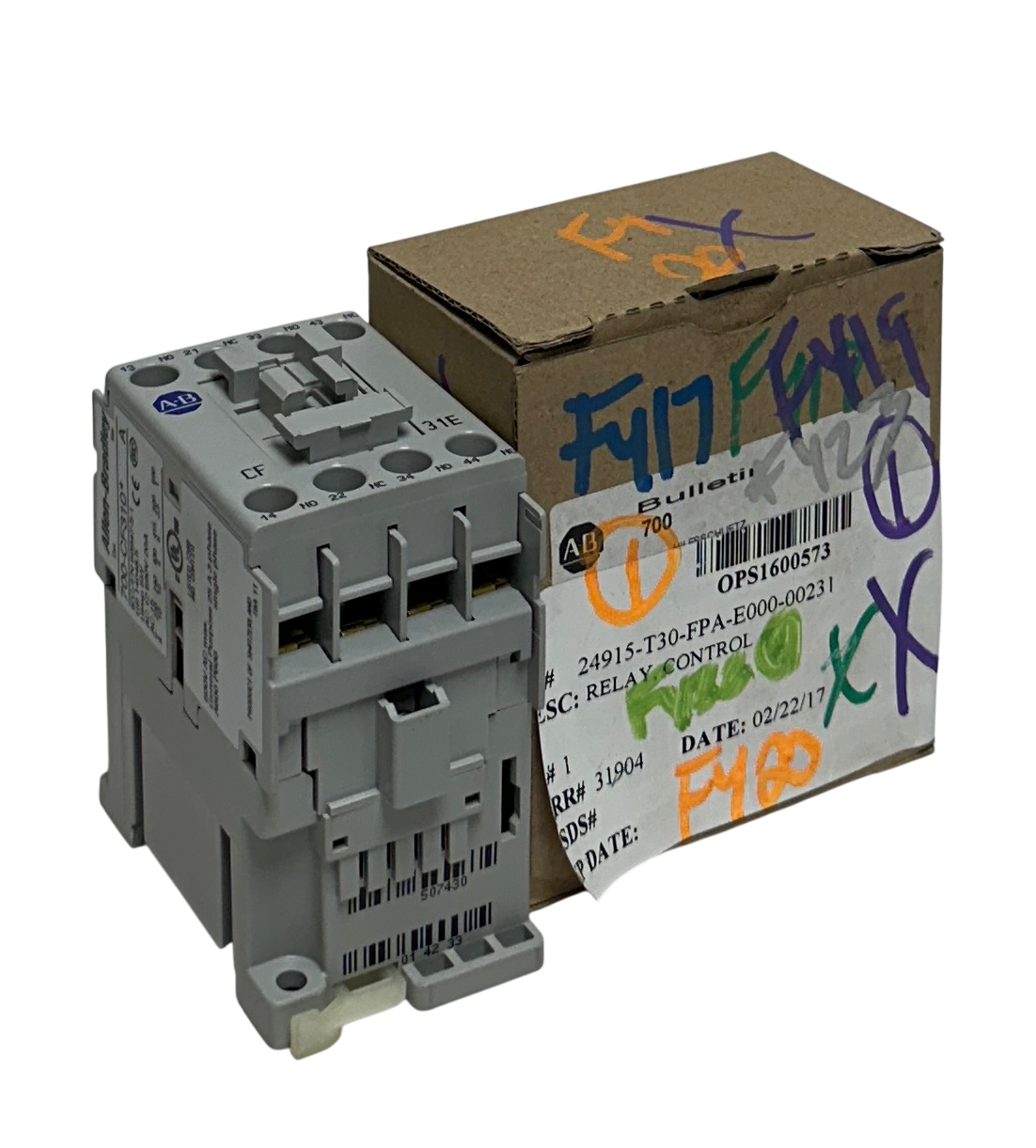 Used ALLEN BRADLEY 700-CF310D /A BULLETIN 700 INDUSTRIAL CONTROL RELAY 110/120V NSMP